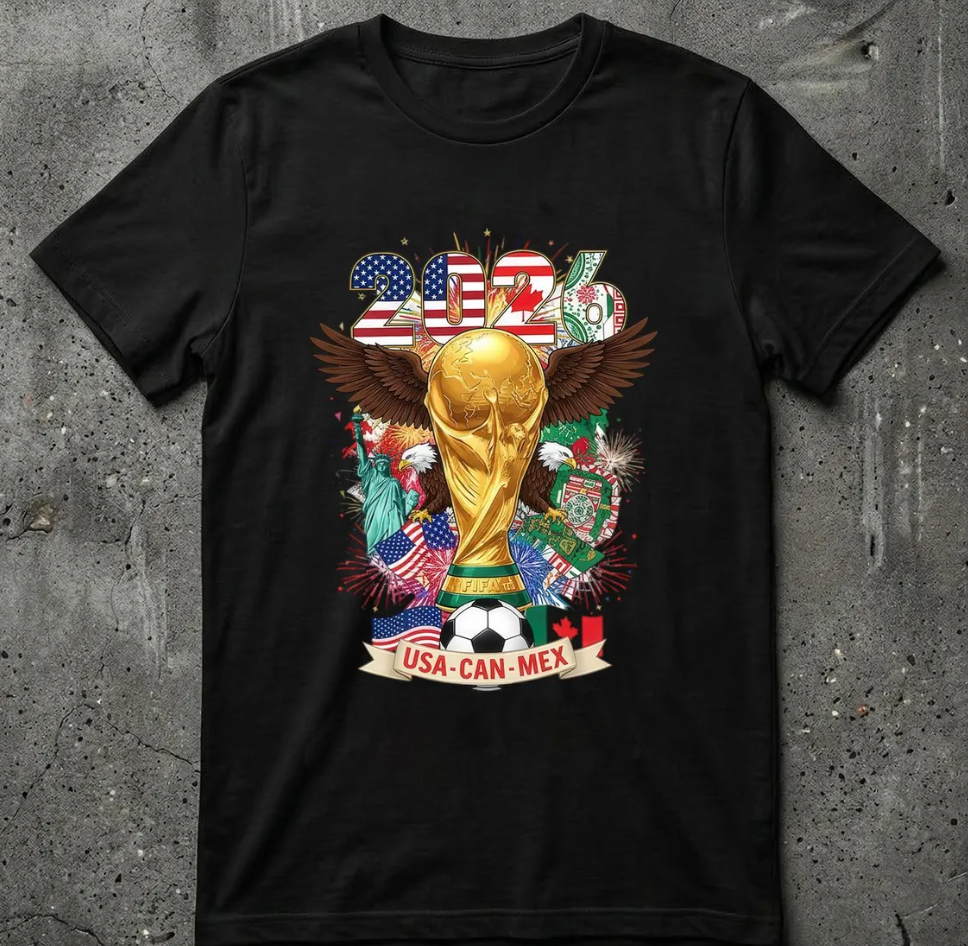 World Cup 2026 Soccer Shirt 3D, Custom USA Canada Mexico Football Tee