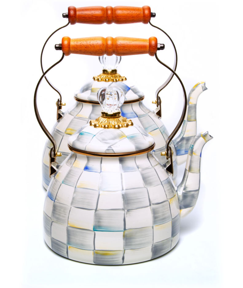 MacKenzie-Childs Sterling Check Tea Kettle - 2-Qt.