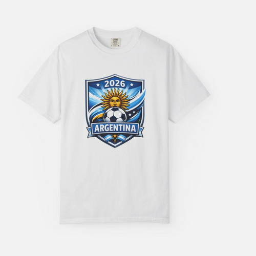 Argentina 2026 Soccer Crest T-shirt | Sun Face Football Shield