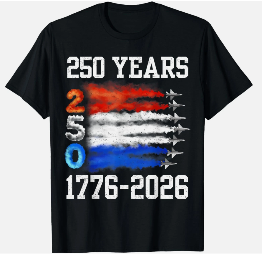 250 Years 1776 2026 250th Vintage 4th July American Flag T-Shirt unisex T-Shirt