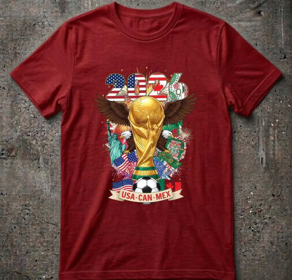World Cup 2026 Soccer Shirt 3D, Custom USA Canada Mexico Football Tee