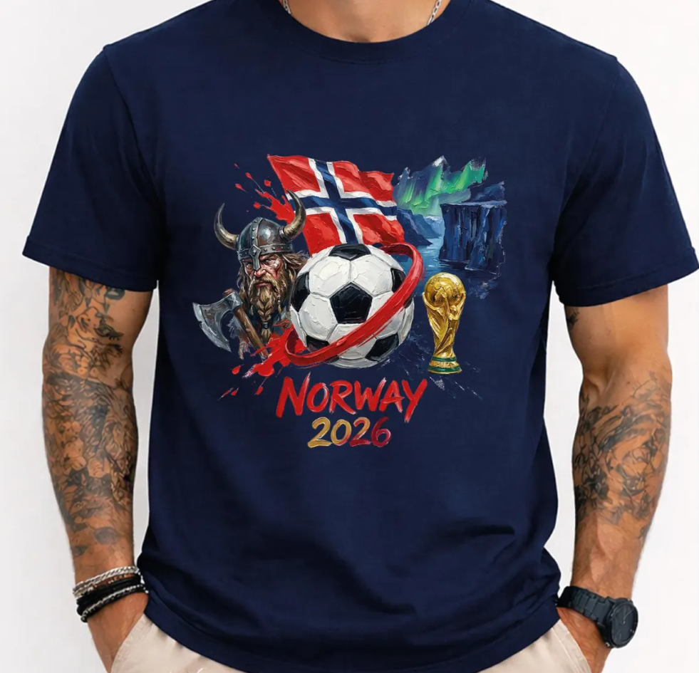 Norwegian Viking Soccer Shirt 2026 Norway Football Fan Tee Nordic Style Graphic T Shirt Unique Sports Gift Unisex
