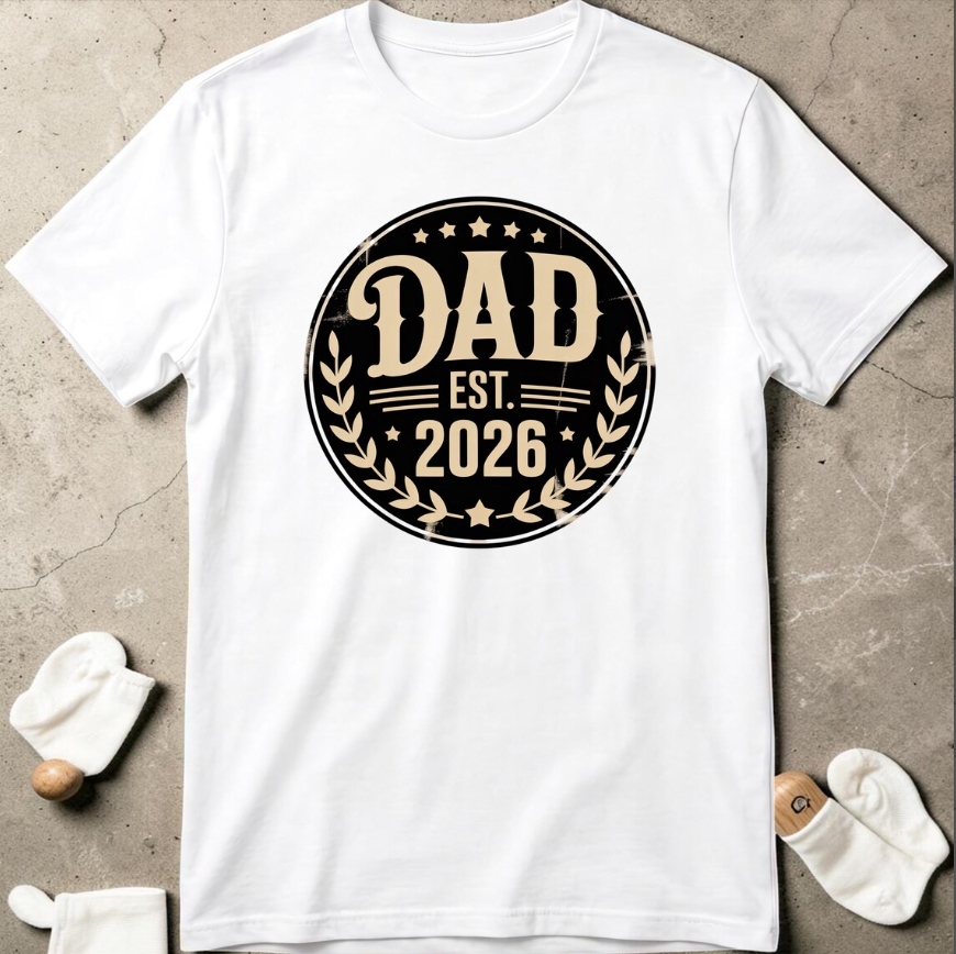 Dad Est. 2026 PNG – New Dad T-Shirt Design, Father’s Day Sublimation Digital Download