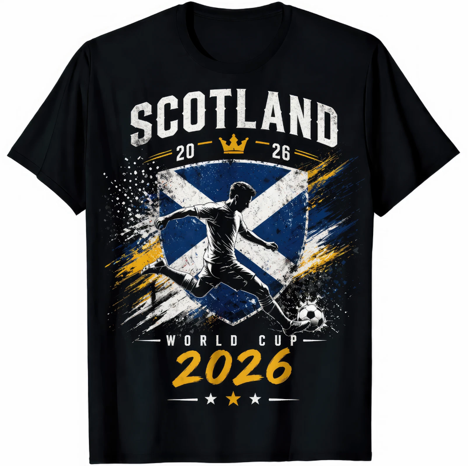 Scotland World Cup 2026 Football T-Shirt Scottish Soccer Fan Gift