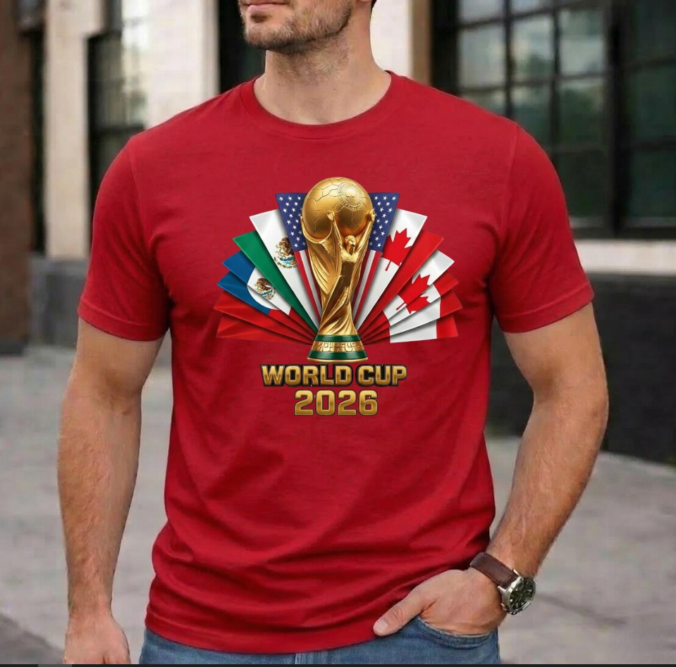 2026 World Cup Soccer Fan T-Shirt – USA, Canada, Mexico Tournament Tee