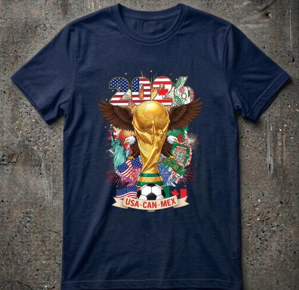 World Cup 2026 Soccer Shirt 3D, Custom USA Canada Mexico Football Tee