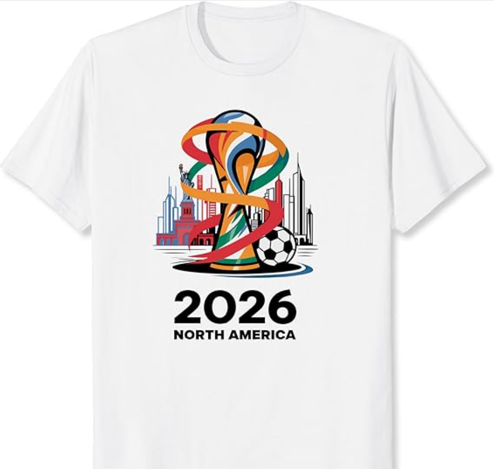 Soccer Trophy Celebration Shirt Abstract Soccer Cup City Skyline Graphic Tee for Men