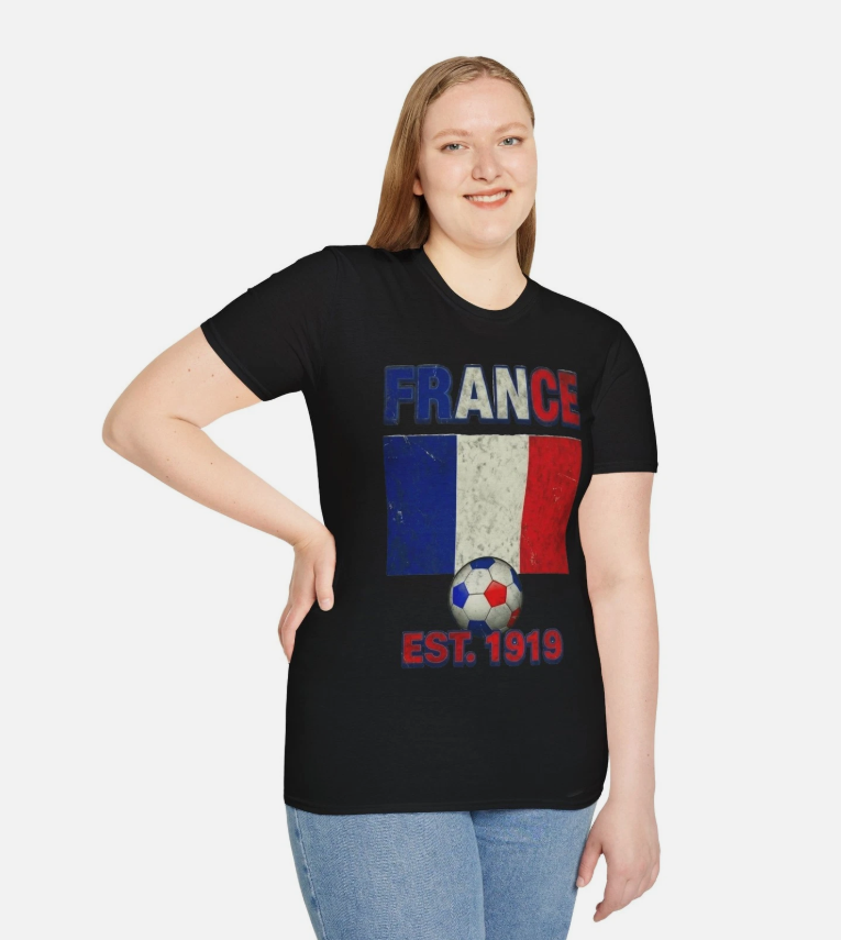 France Flag Soccer Est. 1919 T-Shirt | French Football Jersey Retro