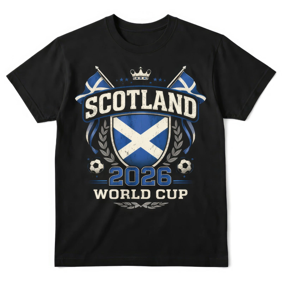 Scotland World Cup 2026 Football Fan T Shirt Scottish Soccer Graphic Tee