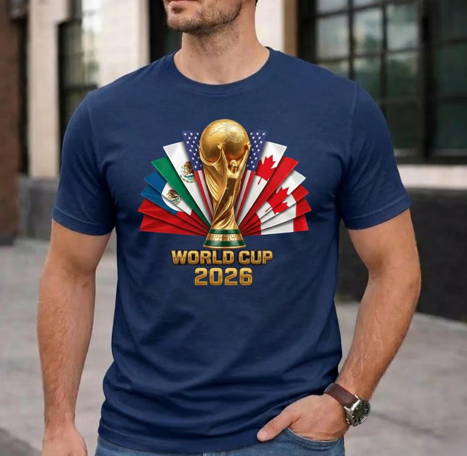 2026 World Cup Soccer Fan T-Shirt – USA, Canada, Mexico Tournament Tee