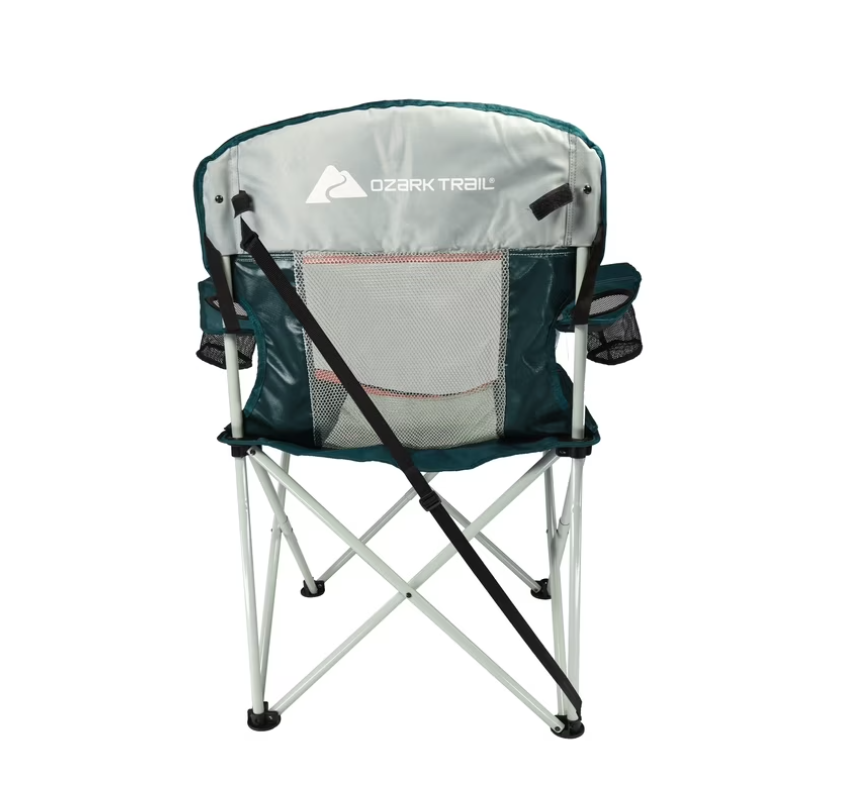 Ozark Trail Oversized Mesh Camping Chair with Carry Bag and Cup Holders