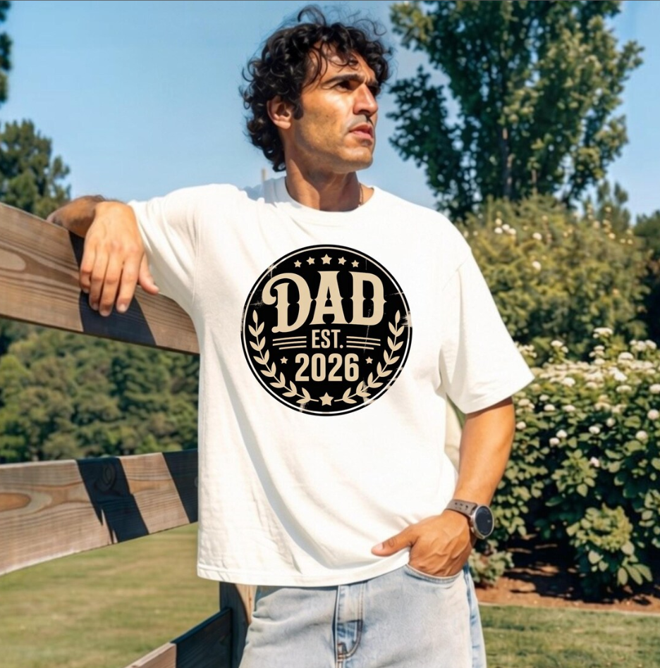Dad Est. 2026 PNG – New Dad T-Shirt Design, Father’s Day Sublimation Digital Download