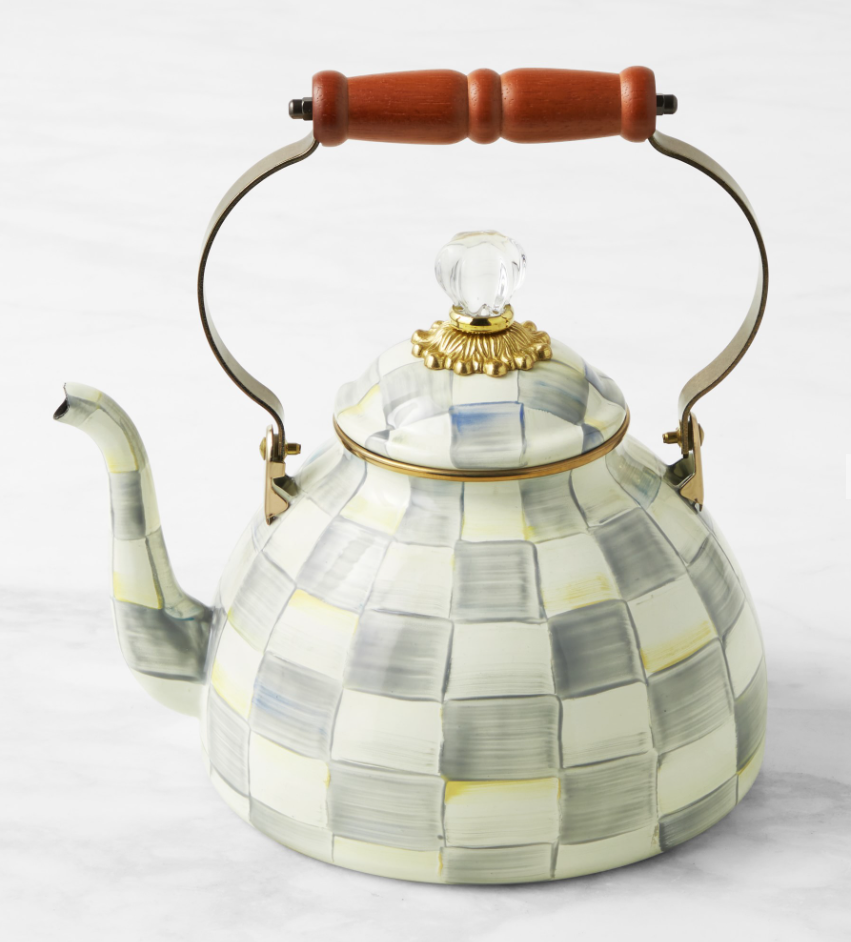 MacKenzie-Childs Sterling Check Tea Kettle - 3-Qt.