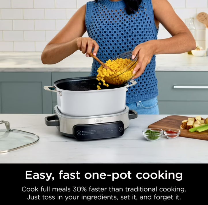 Ninja 10-in-1 Everyday PossibleCooker 6.5 Qt Multi-Cooker, Slow Cook, Dutch Oven, Rice Cooker, MC1100 White