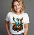 2026 World Cup Statue of Liberty Soccer T-Shirt | USA Mexico Canada Fan Apparel