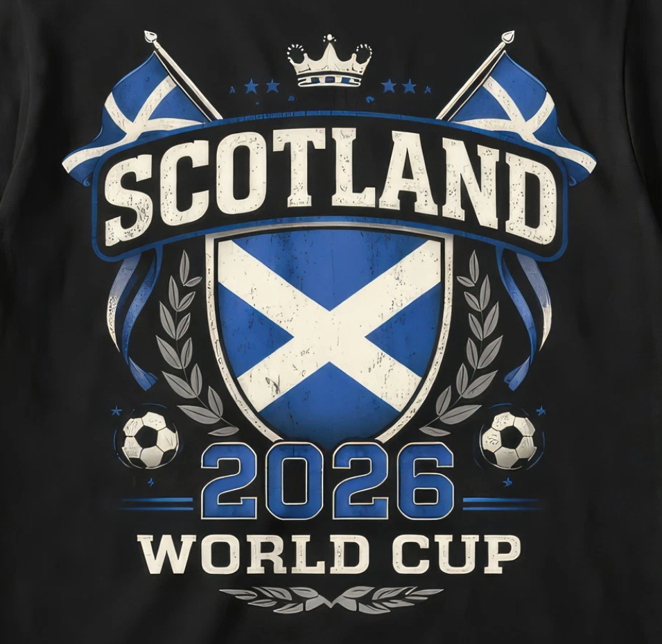 Scotland World Cup 2026 Football Fan T Shirt Scottish Soccer Graphic Tee