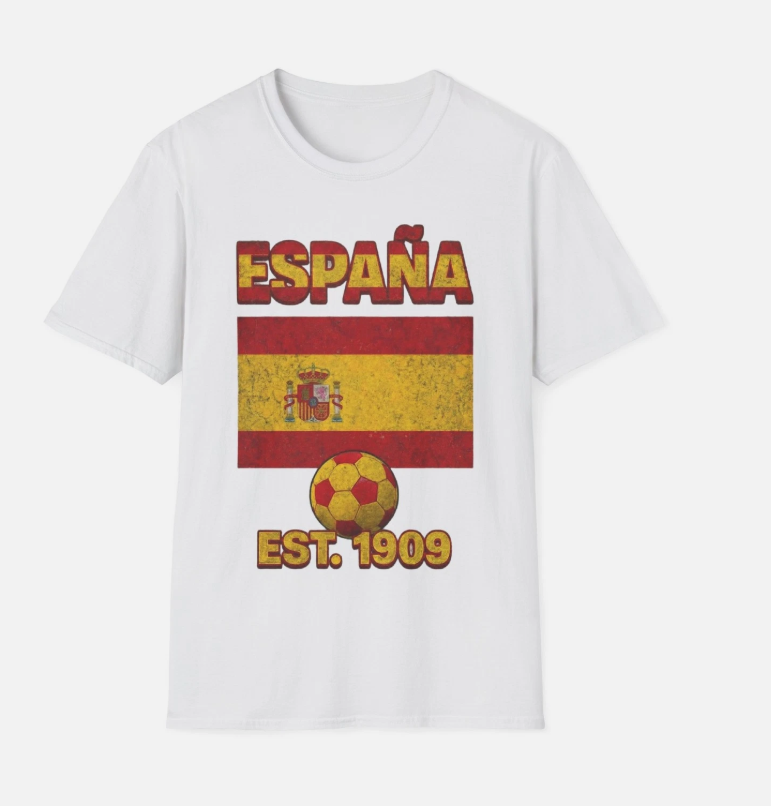España Spain Flag Futbol Soccer T-Shirt | Nations Heritage Collection | Vintage