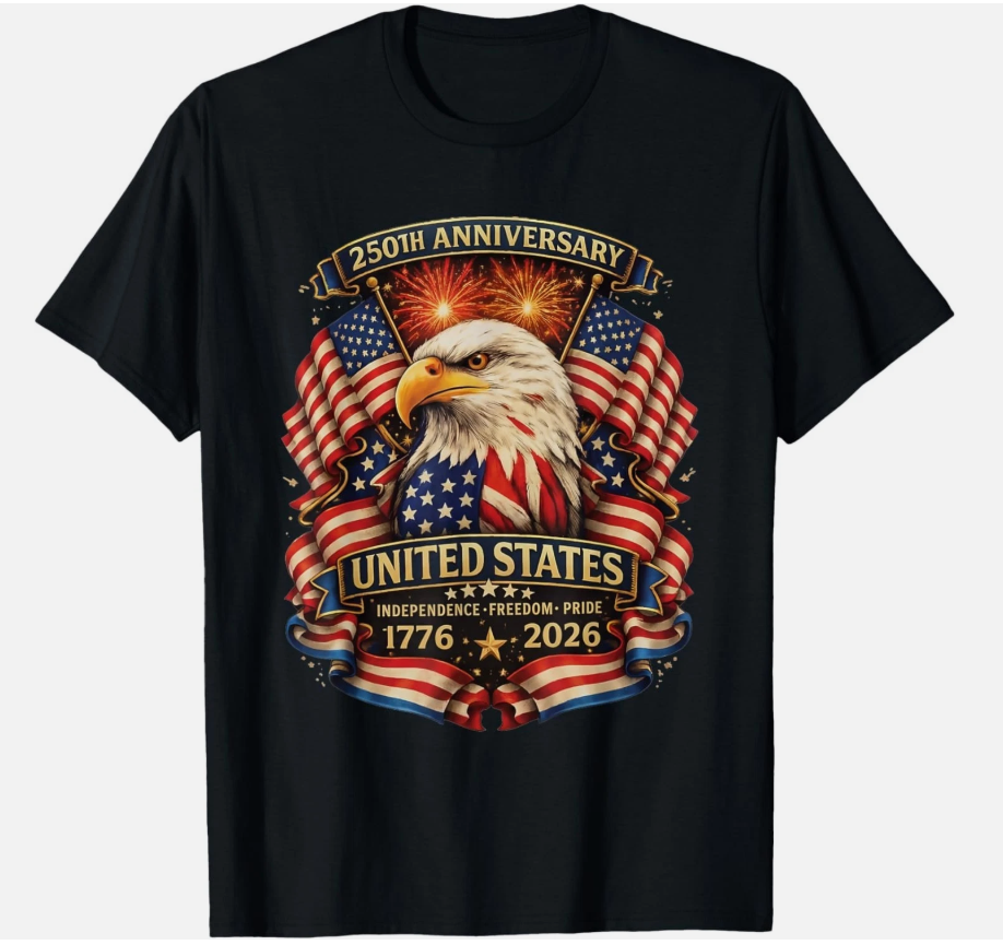 USA Independence 250th Anniversary 1776 2026 Patriotic Eagle unisex T-Shirt