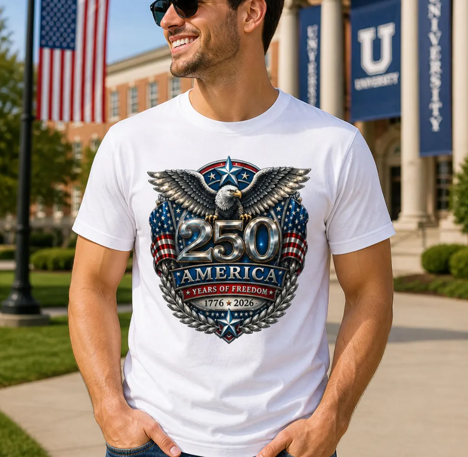 America 250 Shirt 2026, Patriotic Eagle T-Shirt, 4th of July Shirt, USA Flag Tee, Red White Blue Shirt, Independence Day Outfit, Unisex Tee