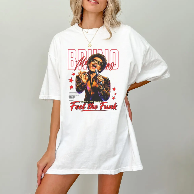 Bruno Mars 2026 Halftime Show TShirt, 90s Retro Music Merch, Fan Gift, Unisex Tee