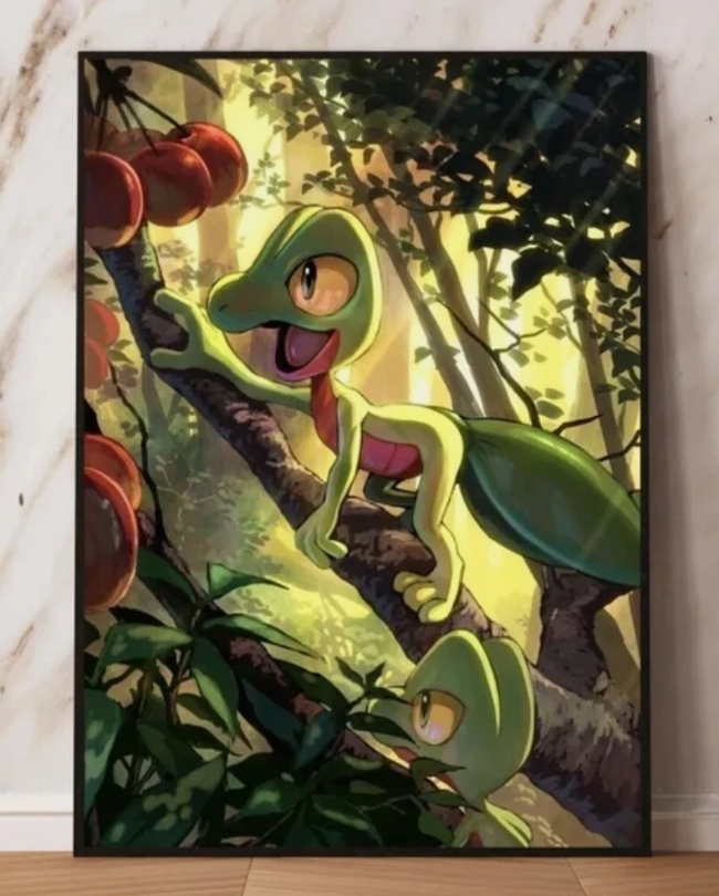 Treecko PokeArt Canvas Poster Anime wall Art home decor