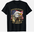 250 Years 1776-2026 250th Birthday Eagle Liberty Bell T-Shirt unisex Tee