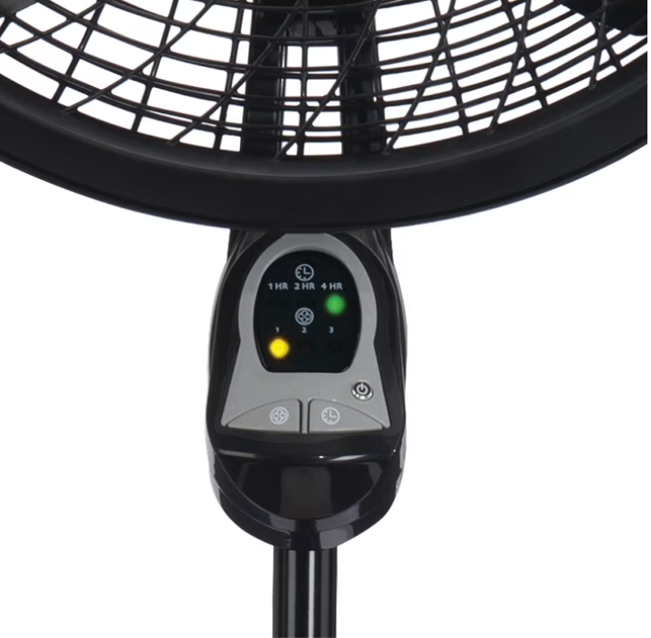 Lasko Cyclone 18" Quiet Oscillating Pedestal Fan with Remote, Timer, Adjustable Height for Whole Room Cooling, Black, 1843