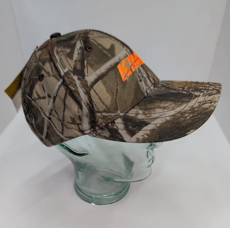 Kinze Hat Baseball Cap Men's Adjustable Realtree Hardwoods Camo Orange Farming