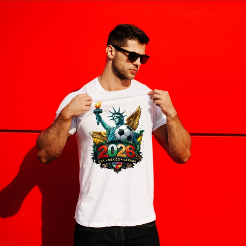 2026 World Cup Statue of Liberty Soccer T-Shirt | USA Mexico Canada Fan Apparel
