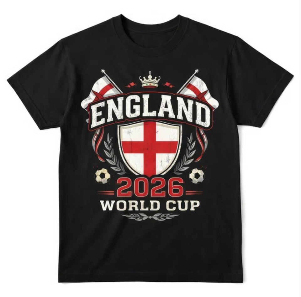 England World Cup 2026 Football Fan T Shirt English Soccer Graphic Tee