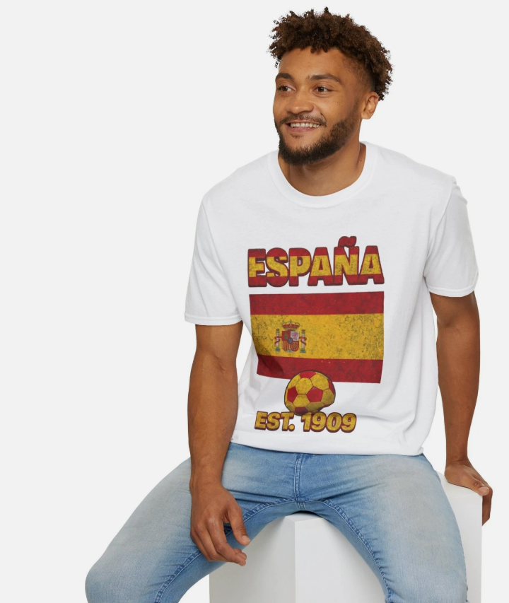 España Spain Flag Futbol Soccer T-Shirt | Nations Heritage Collection | Vintage