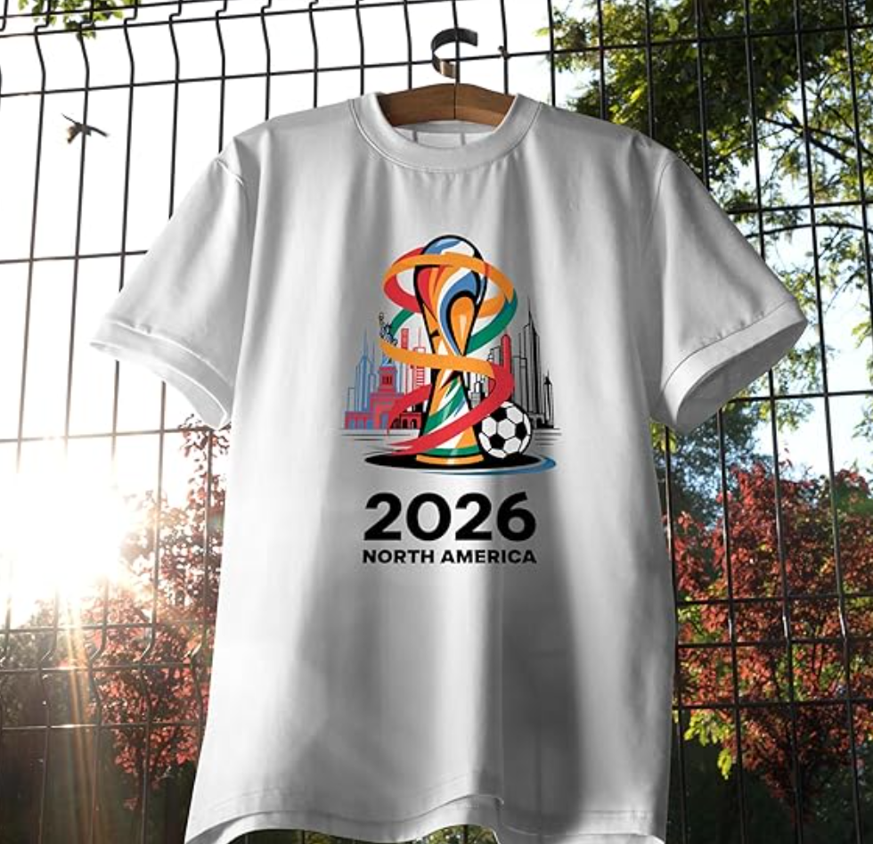 Soccer Trophy Celebration Shirt Abstract Soccer Cup City Skyline Graphic Tee for Men