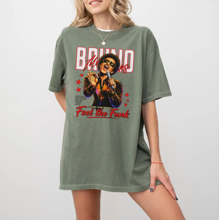 Bruno Mars 2026 Halftime Show TShirt, 90s Retro Music Merch, Fan Gift, Unisex Tee