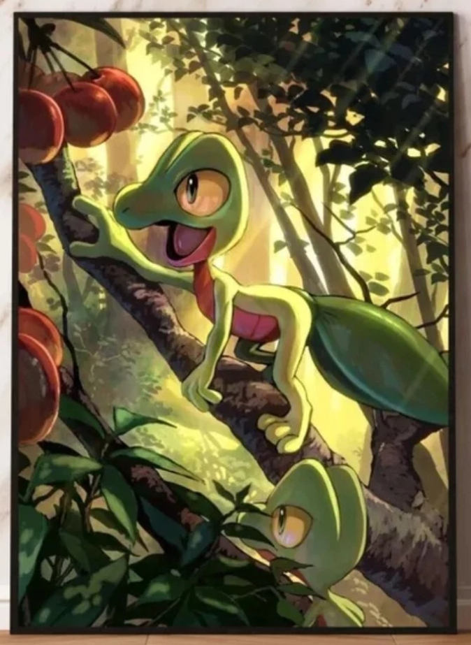 Treecko PokeArt Canvas Poster Anime wall Art home decor