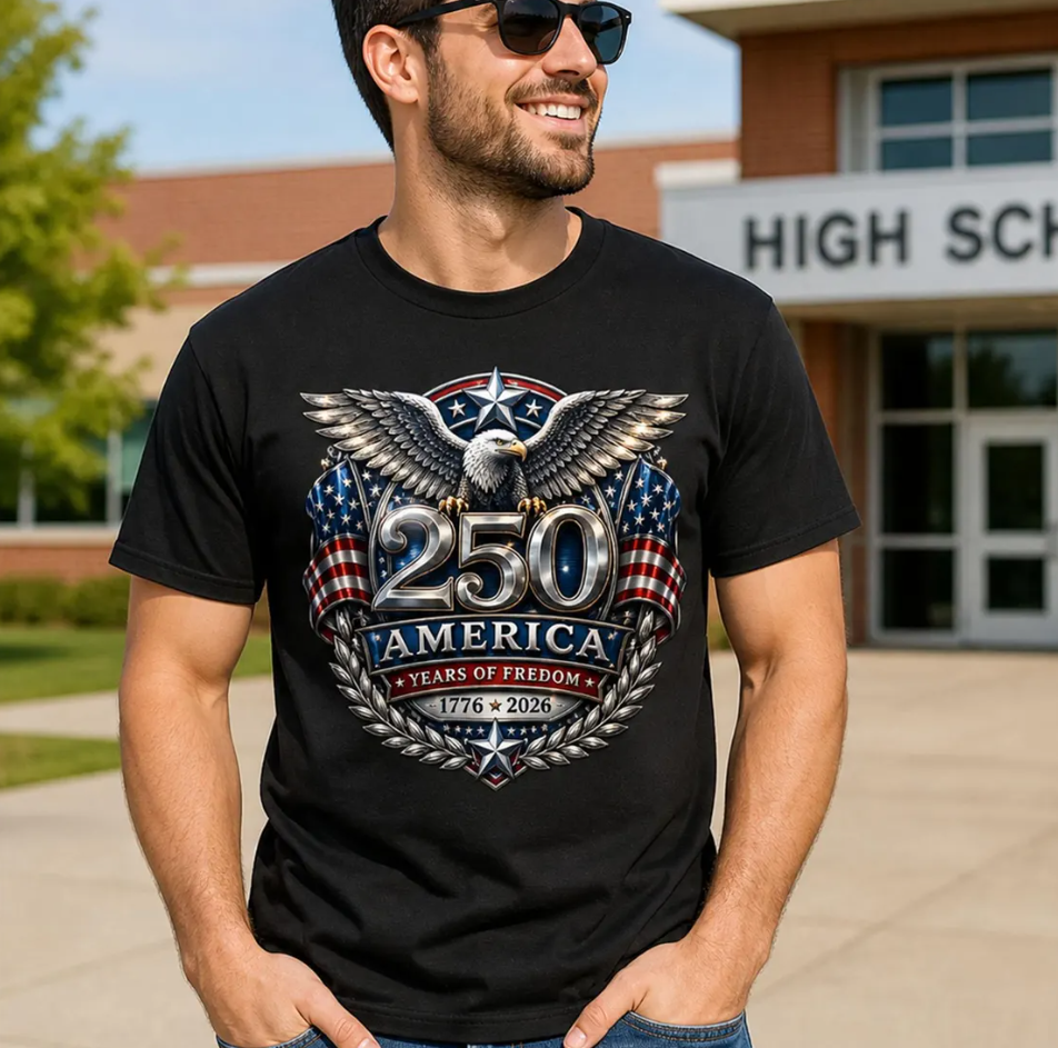 America 250 Shirt 2026, Patriotic Eagle T-Shirt, 4th of July Shirt, USA Flag Tee, Red White Blue Shirt, Independence Day Outfit, Unisex Tee