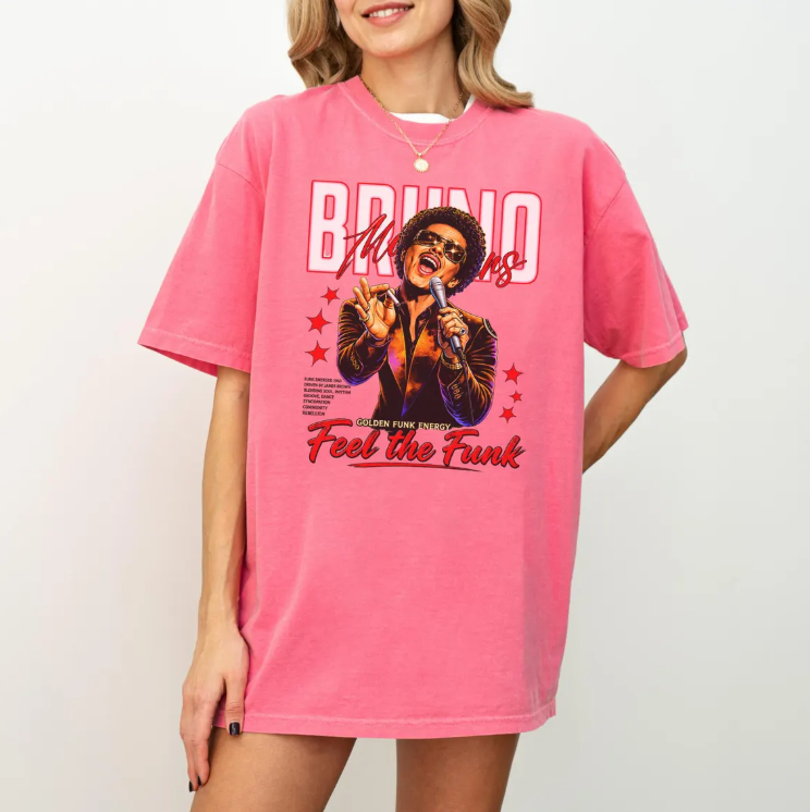Bruno Mars 2026 Halftime Show TShirt, 90s Retro Music Merch, Fan Gift, Unisex Tee