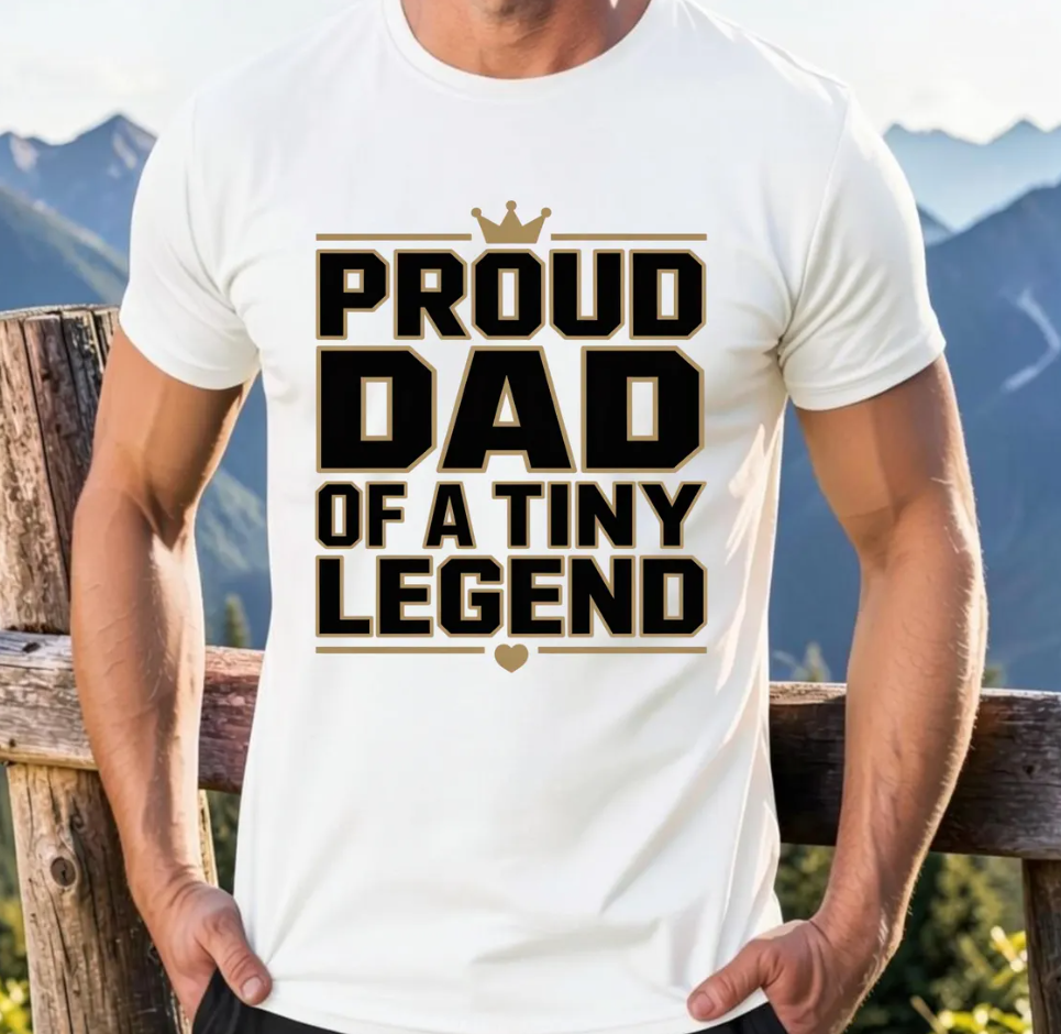 Proud Dad of a Tiny Legend PNG Bundle – New Dad Crown T-Shirt Design, Father’s Day Sublimation Digital Download