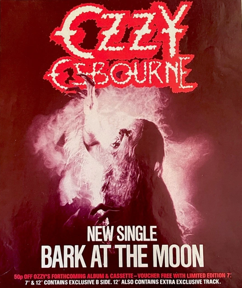 Ozzy Osbourne Bark At The Moon Original Magazine Ad Cutout Poster