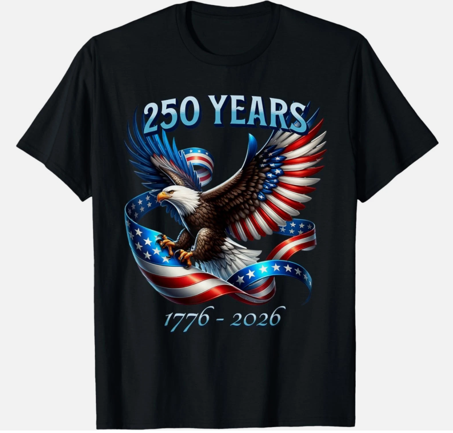 Patriotic Eagle and Flag 250 Years 1776-2026 T-Shirt unisex T-Shirt