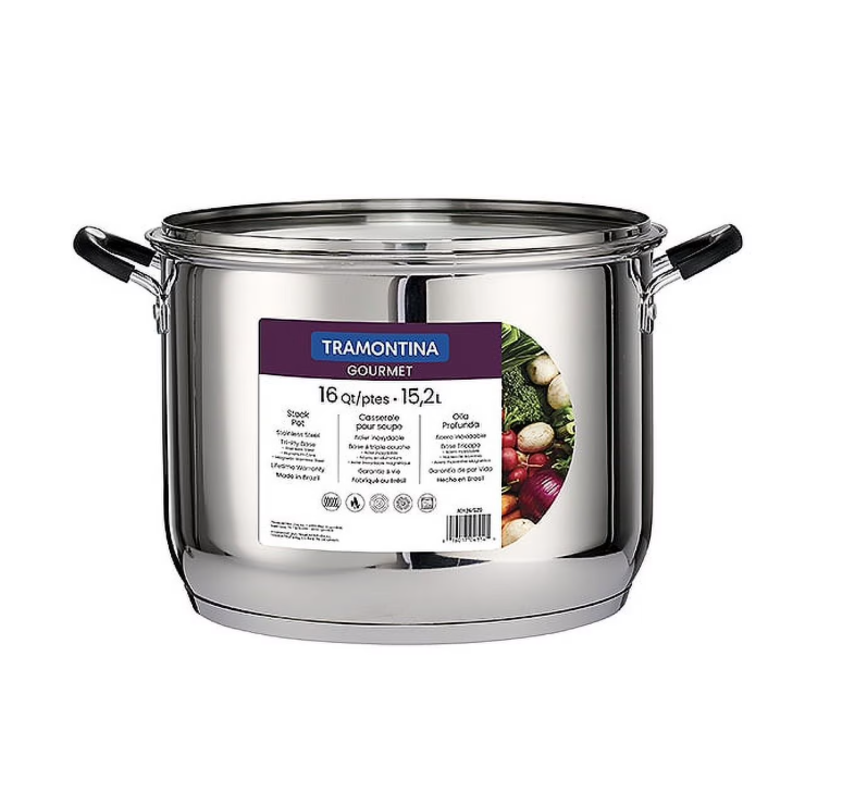 Tramontina 16 Quart Stainless Steel Covered Stock Pot