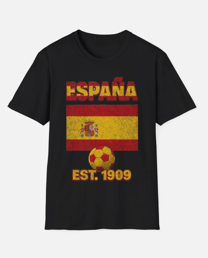 España Spain Flag Futbol Soccer T-Shirt | Nations Heritage Collection | Vintage