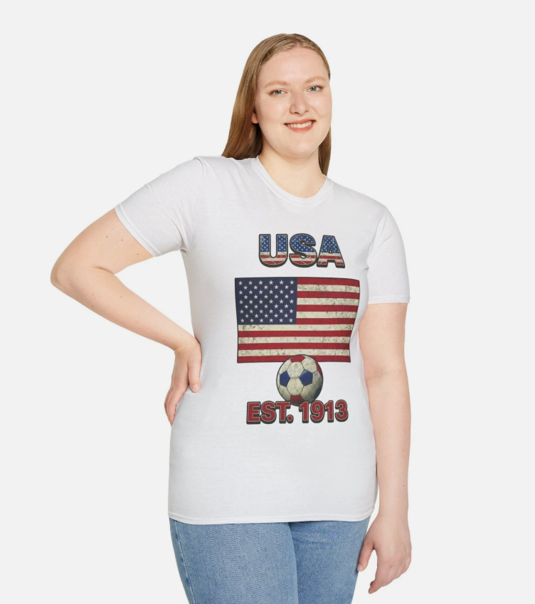 USA Flag Soccer T-Shirt | Nations Heritage Collection | Vintage