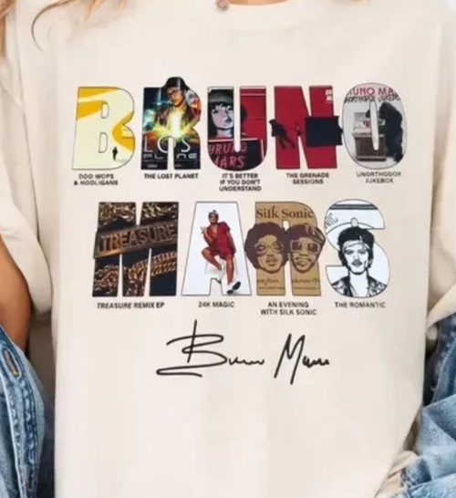 Bruno Mars The Romantic Tour T-Shirt sand color shirt