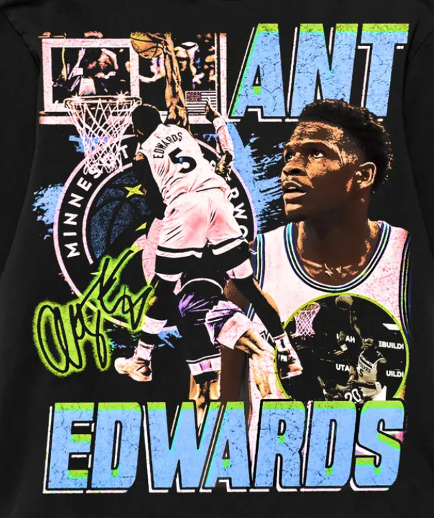 Anthony Edwards Timberwolves Graphic Tees  Basketball
