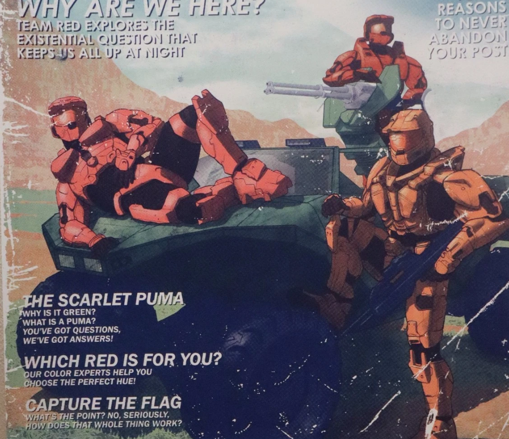 Red Life Magazine RvB Limited Edition Poster Rooster Teeth by Tim Anderson RARE
