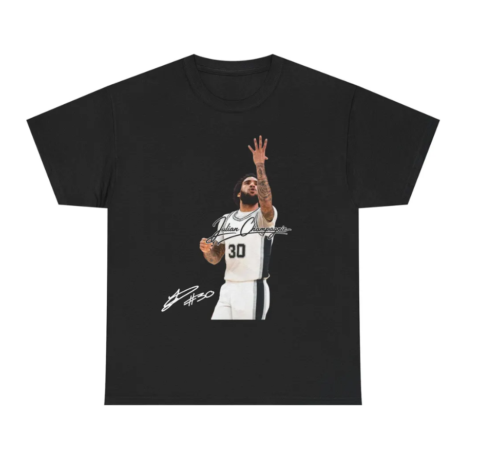 Julian Champagnie San Antonio T Shirt Autograph Edition