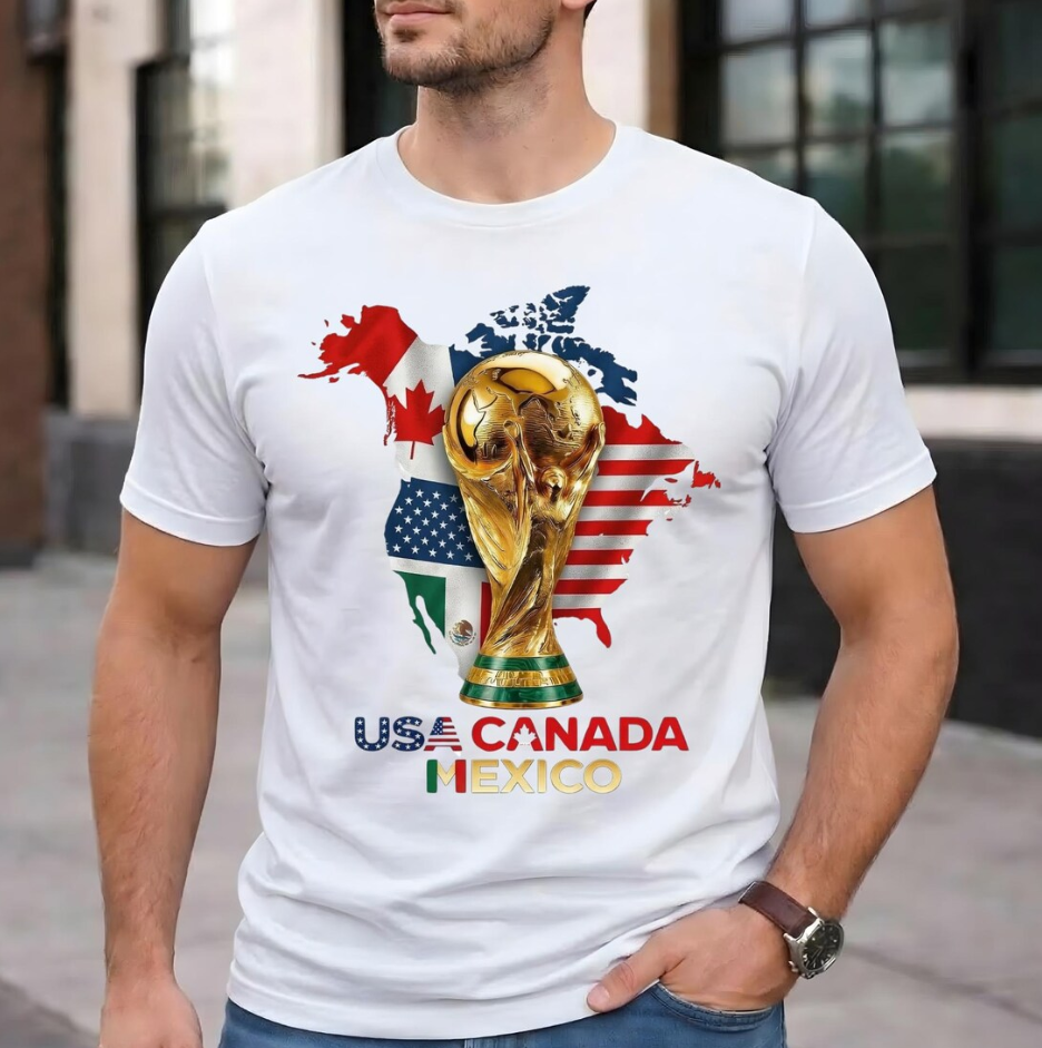 World Cup Trophy USA Canada Mexico T-Shirt | CONCACAF 2026 Soccer Tee Matchday Tee