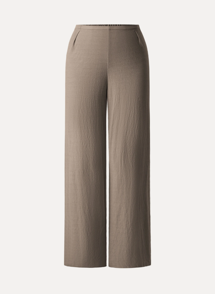 Wrinkle-resistant Cotton-linen Mid Rise Straight Leg Pant