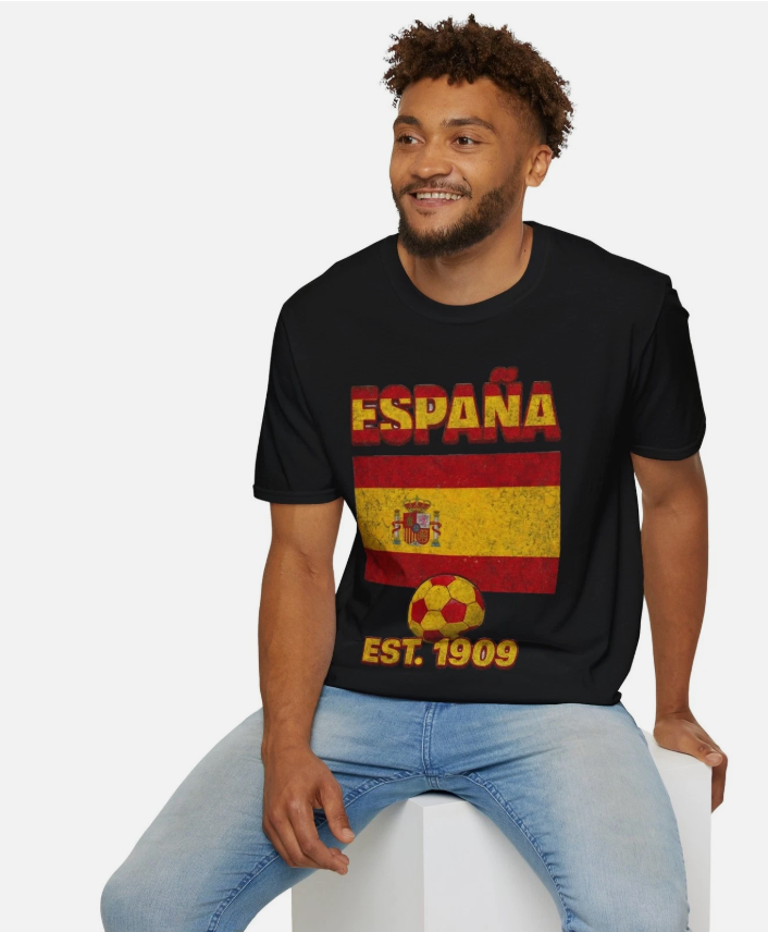 España Spain Flag Futbol Soccer T-Shirt | Nations Heritage Collection | Vintage