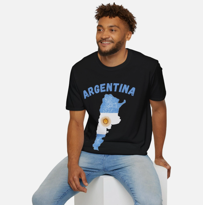 Argentina Flag Unisex Soft T-Shirt, World Cup Shirt, Gift for him, Gift for Her
